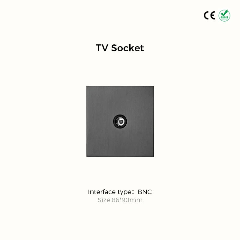 Prises et interrupteurs design minimaliste à bascule en acier inoxydable gris effet brossé SVS12
