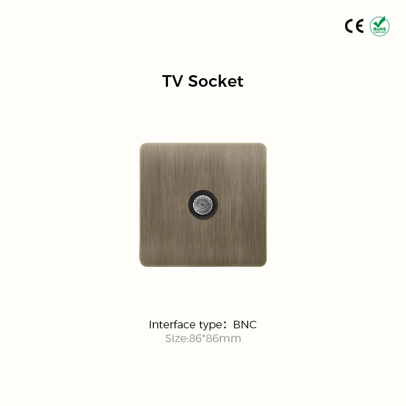 Prises et interrupteurs design à bascule en acier inoxydable bronze effet brossé SPS10