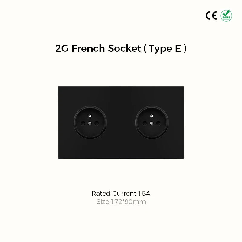 Prises et interrupteurs design minimaliste à bascule en acier inoxydable noir mat SVS13