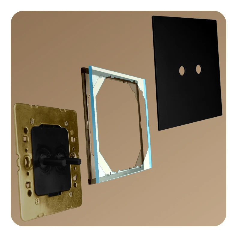 Prises et interrupteurs design minimaliste à bascule en acier inoxydable noir mat SVS13