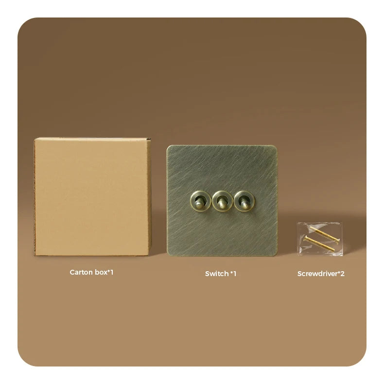 Prises et interrupteurs design à bascule en acier inoxydable bronze effet vieilli SPS12