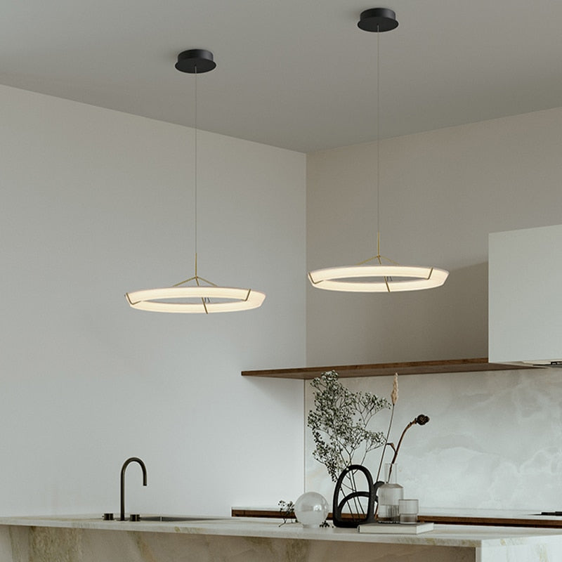 Suspenion LED design Nordic en acrylique Ovni