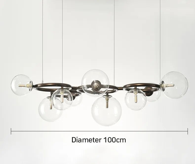 Suspension design en métal et globe en verre MULTI 9