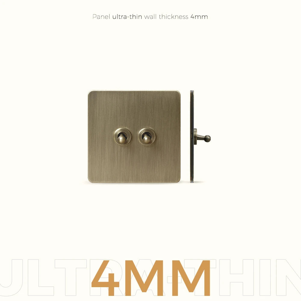 Prises et interrupteurs design à bascule en acier inoxydable bronze effet brossé SPS10