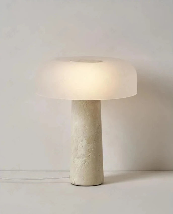 Lampe de table ivoire design en pierre CHILLA