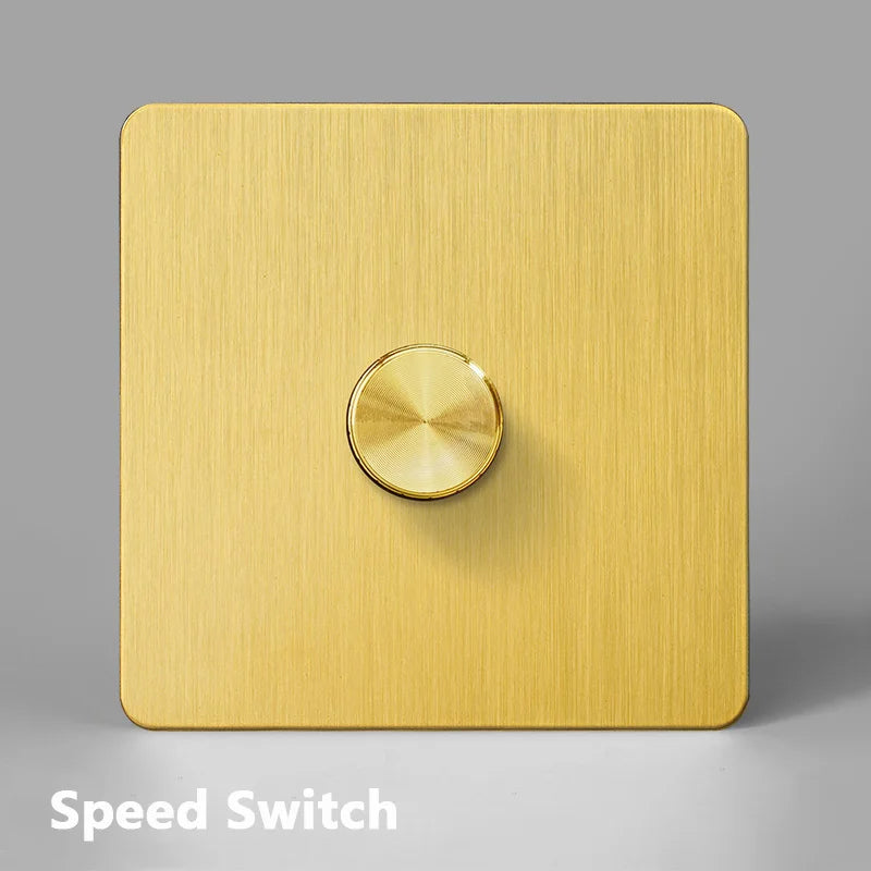 SXS12 Brushed Brass Sockets and Toggle Switches