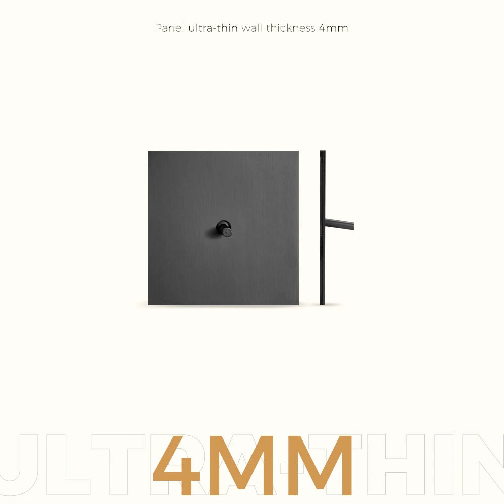 Prises et interrupteurs design minimaliste à bascule en acier inoxydable gris effet brossé SVS12