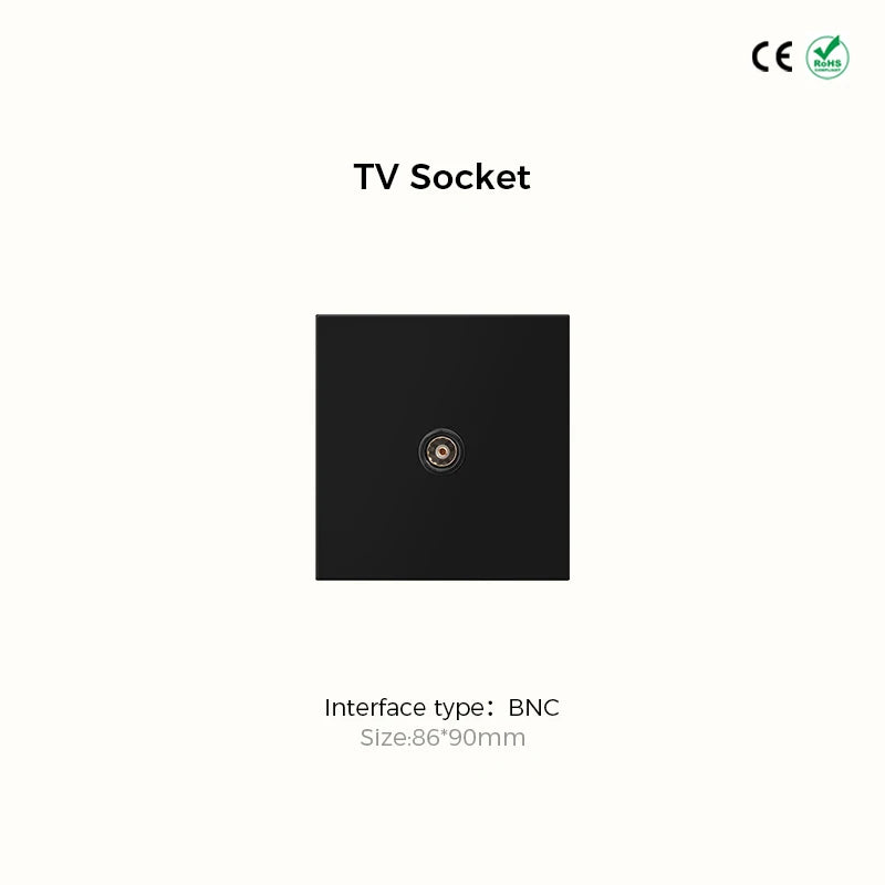 Prises et interrupteurs design minimaliste à bascule en acier inoxydable noir mat SVS13