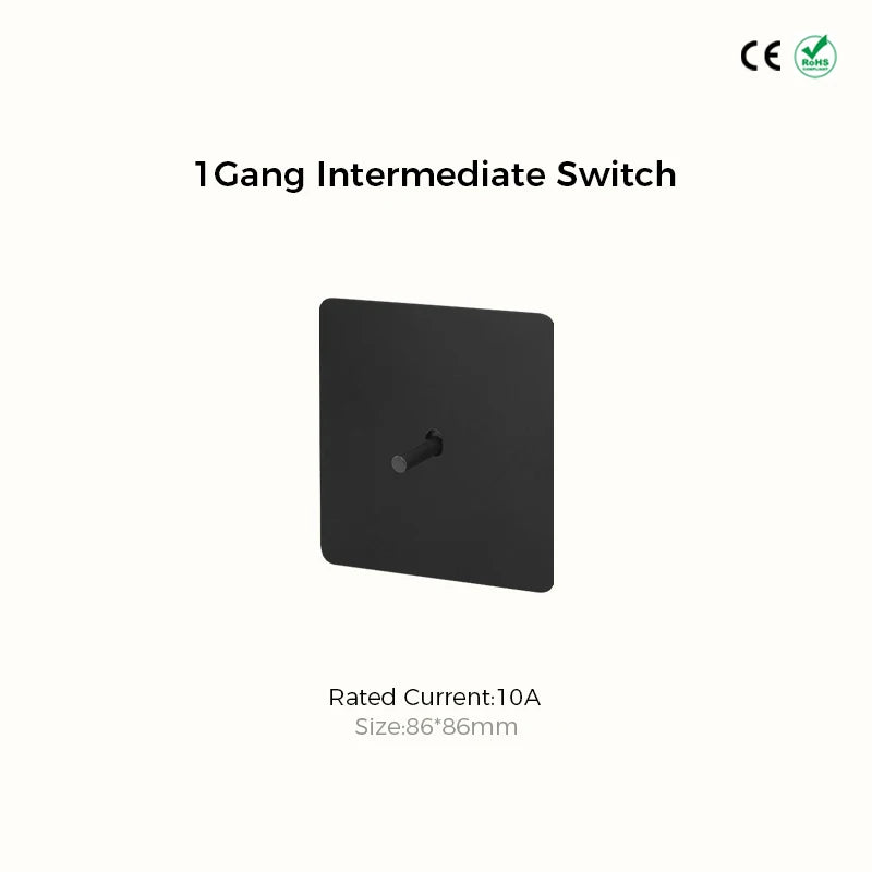 Prises et interrupteurs design minimaliste à bascule en acier inoxydable noir mat SVS-R13