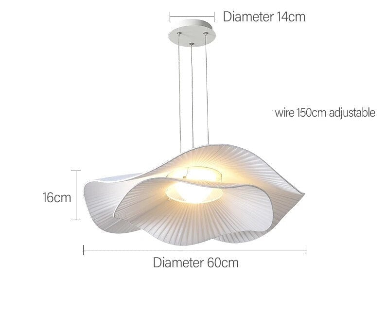 Suspension blanche design LED en métal et tissu FLOS