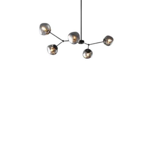 Lustre design en métal avec globe en verre forme organique LOOP 5