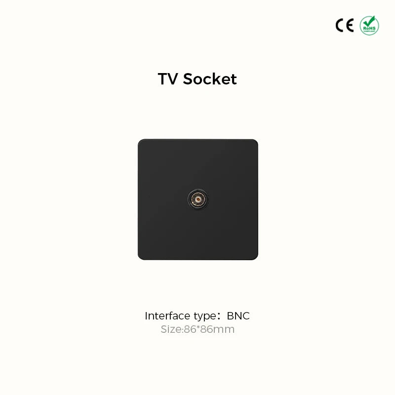 Prises et interrupteurs design minimaliste à bascule en acier inoxydable noir mat SVS-R13