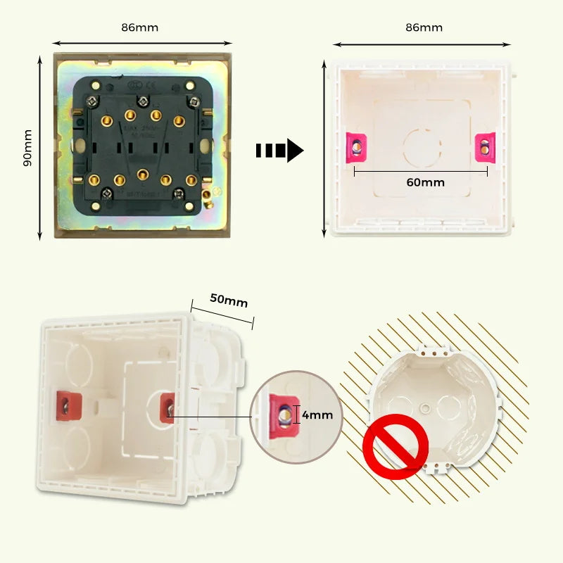 Prises et interrupteurs à bascule en acier inoxydable doré brossé SCS22