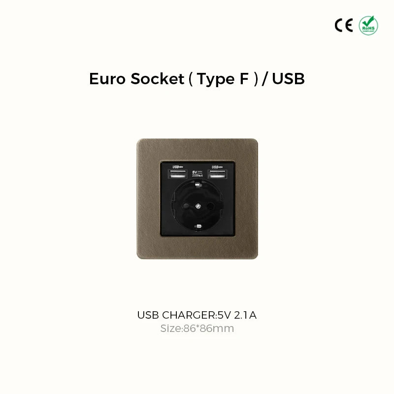 Prises et interrupteurs design à bascule en acier inoxydable bronze effet vieilli SPS12