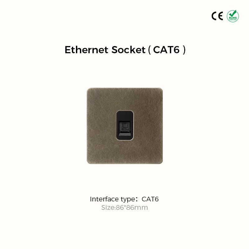 Prises et interrupteurs design à bascule en acier inoxydable bronze effet vieilli SPS12