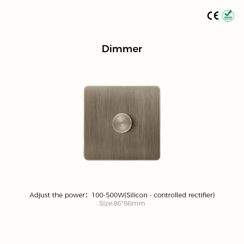 Prises et interrupteurs design à bascule en acier inoxydable bronze effet brossé SPS10