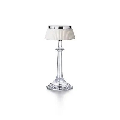 Lampe de table design transparente avec abat-jour en tissu BOUGI