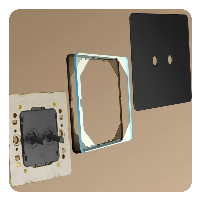 Prises et interrupteurs design minimaliste à bascule en acier inoxydable noir mat SVS-R13