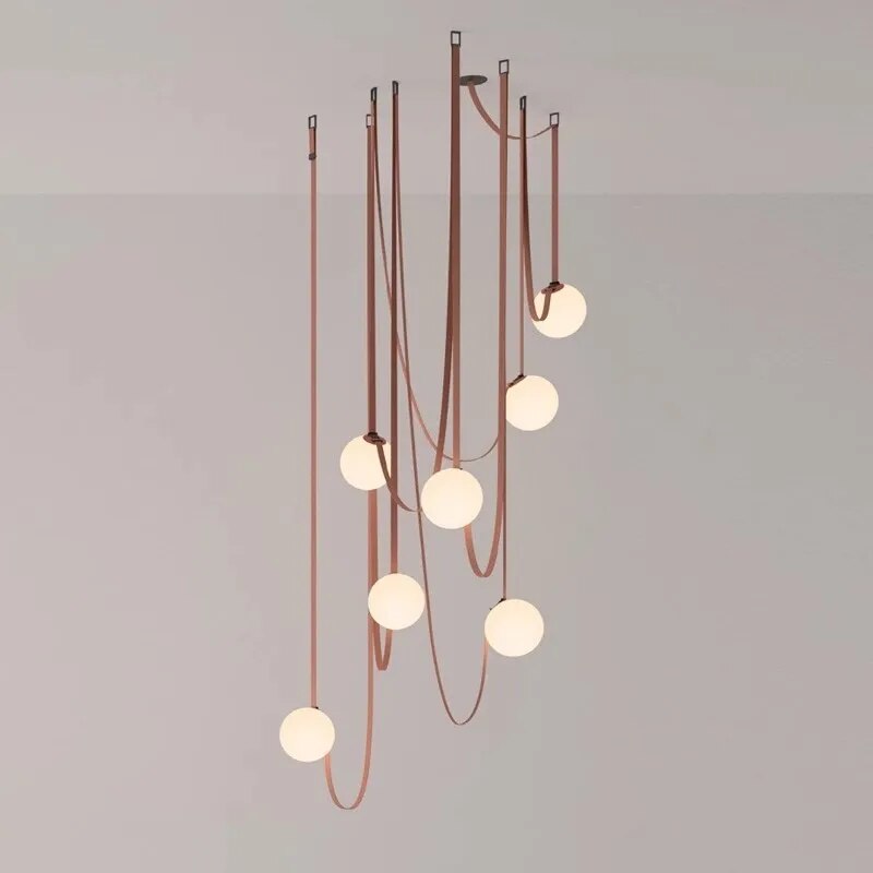 Suspension design multisangles avec globes blanche NETA