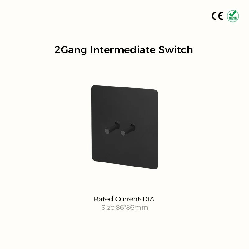 Prises et interrupteurs design minimaliste à bascule en acier inoxydable noir mat SVS-R13
