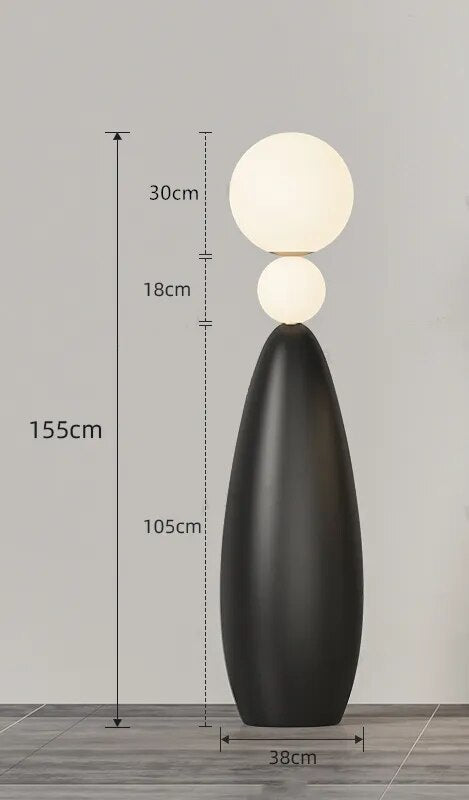 Lampadaire design noir en résine BAU