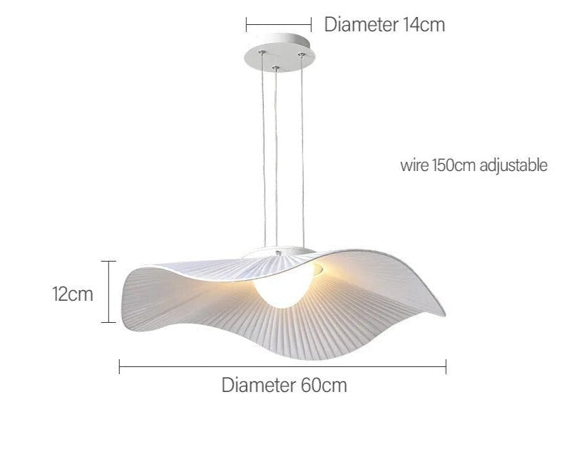 Suspension blanche design LED en métal et tissu FLOS