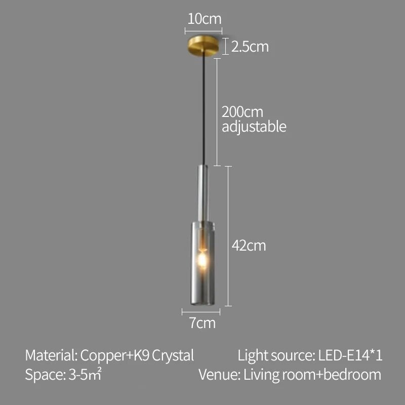 Petite suspension design LED en verre et métal AKCESORI