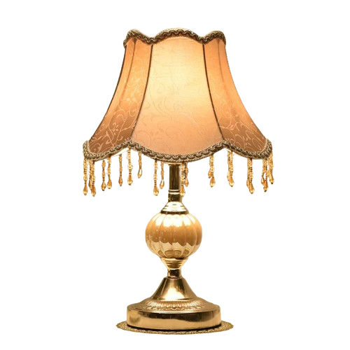 Lampe de table vintage en métal avec abat-jour en tissu LUZ