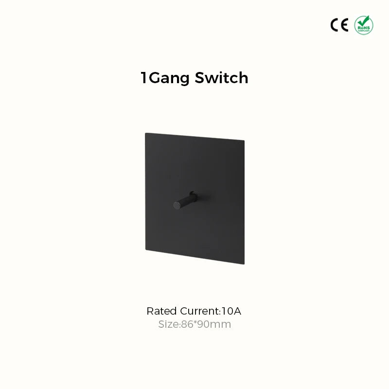 Prises et interrupteurs design minimaliste à bascule en acier inoxydable noir mat SVS13