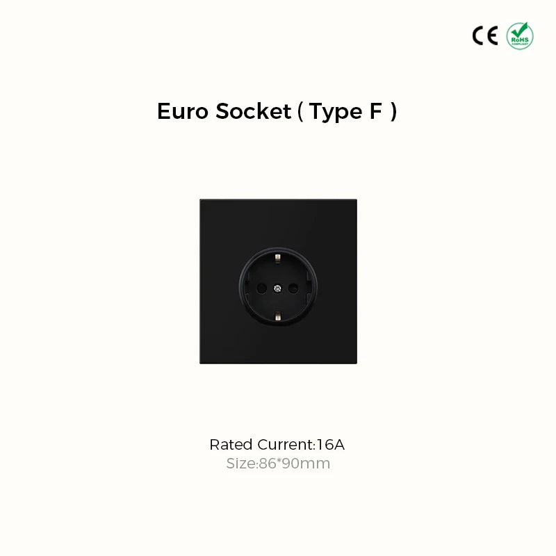 Prises et interrupteurs design minimaliste à bascule en acier inoxydable noir mat SVS13