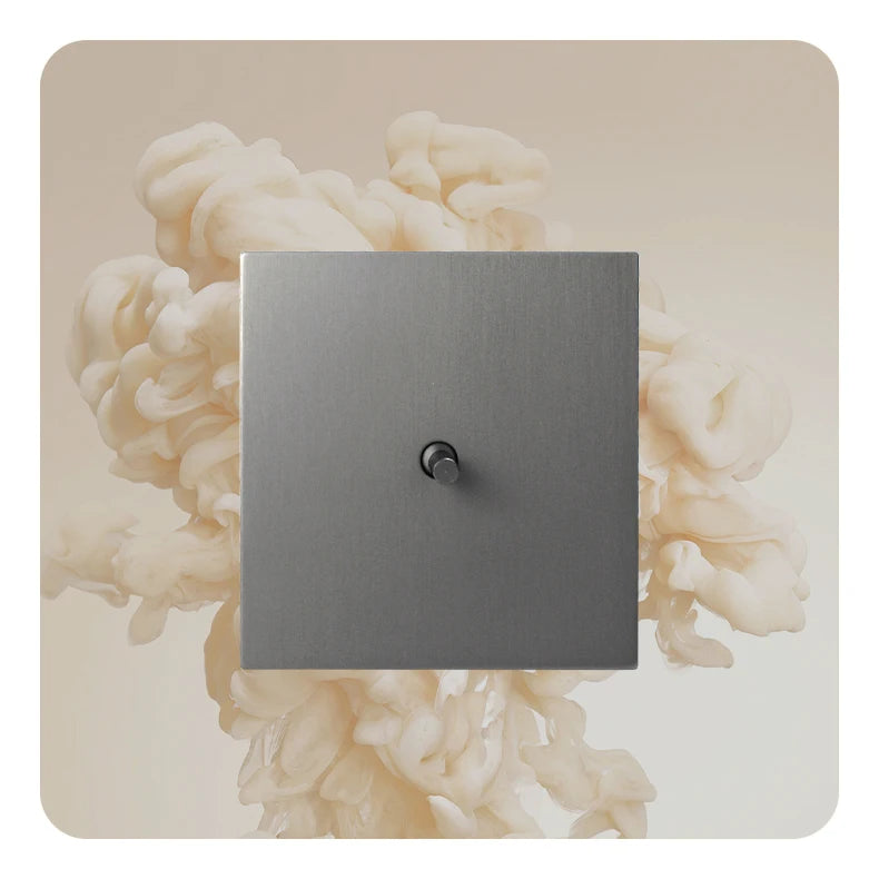 Prises et interrupteurs design minimaliste à bascule en acier inoxydable gris effet brossé SVS12