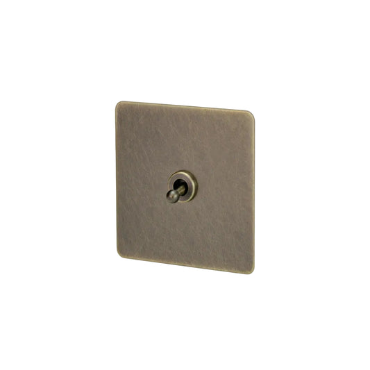 Prises et interrupteurs design à bascule en acier inoxydable bronze effet vieilli SPS12