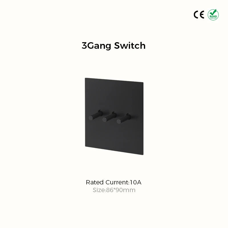 Prises et interrupteurs design minimaliste à bascule en acier inoxydable noir mat SVS13