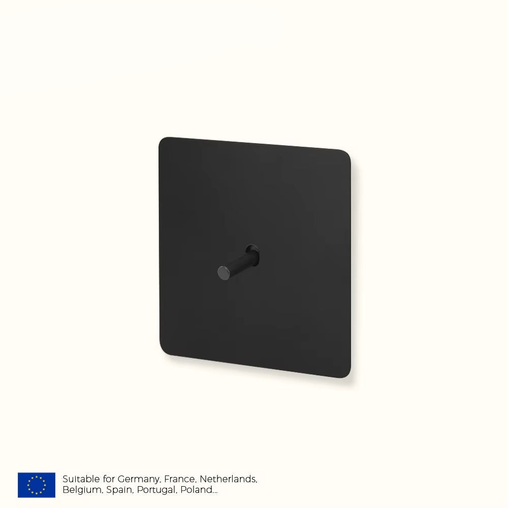 Prises et interrupteurs design minimaliste à bascule en acier inoxydable noir mat SVS-R13