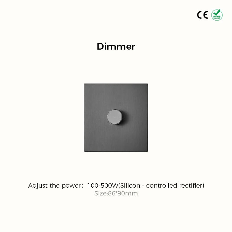 Prises et interrupteurs design minimaliste à bascule en acier inoxydable gris effet brossé SVS12