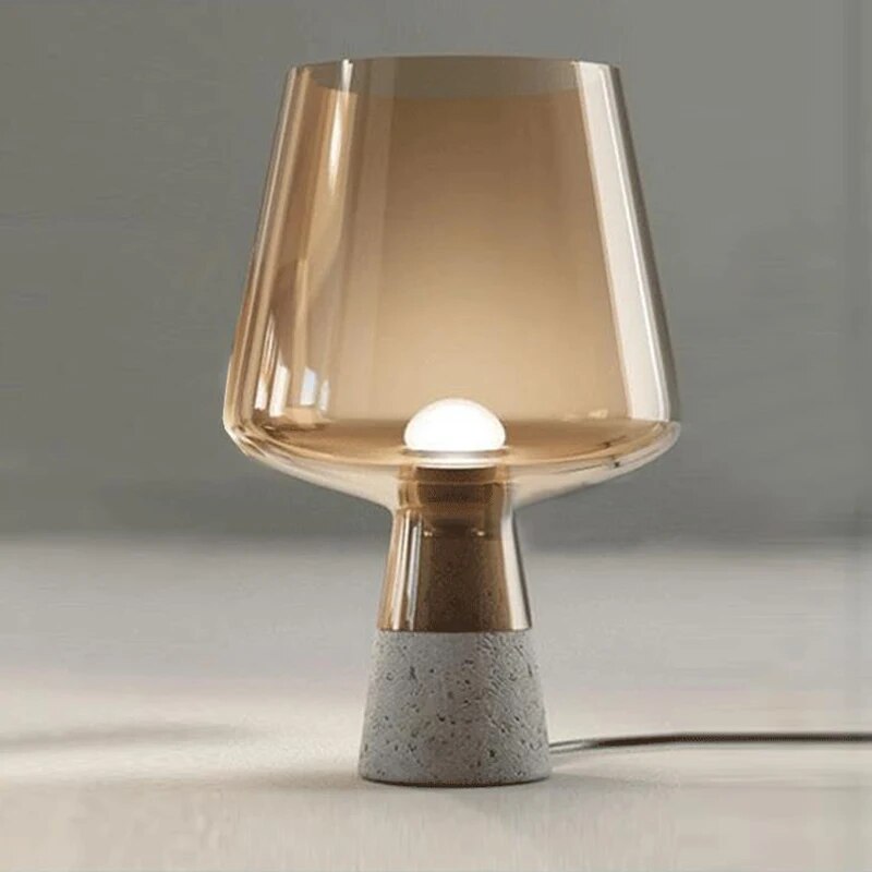 Lampe de table design en verre et béton SCHILL