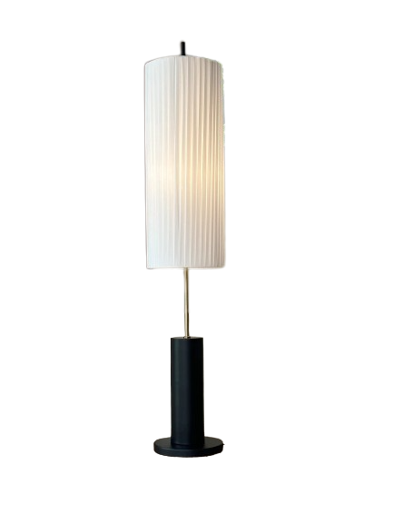 Lampadaire design, style japonais en métal avec abat-jour en tissu KOTO