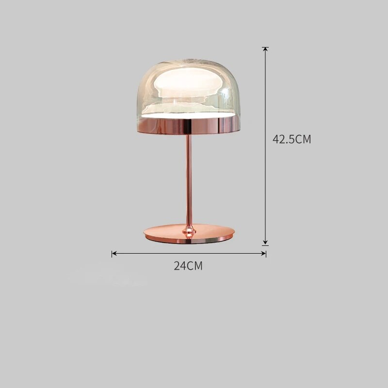 Lampe de table LED en métal et abat-jour en verre DIKYA