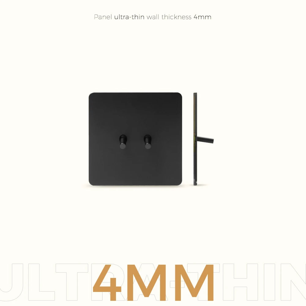 Prises et interrupteurs design minimaliste à bascule en acier inoxydable noir mat SVS-R13