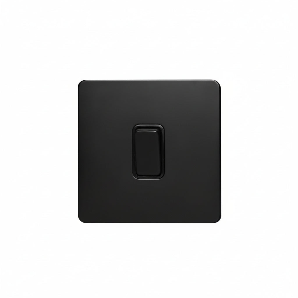 Prises et interrupteurs design à poussoir en acier inoxydable noir mat SS21