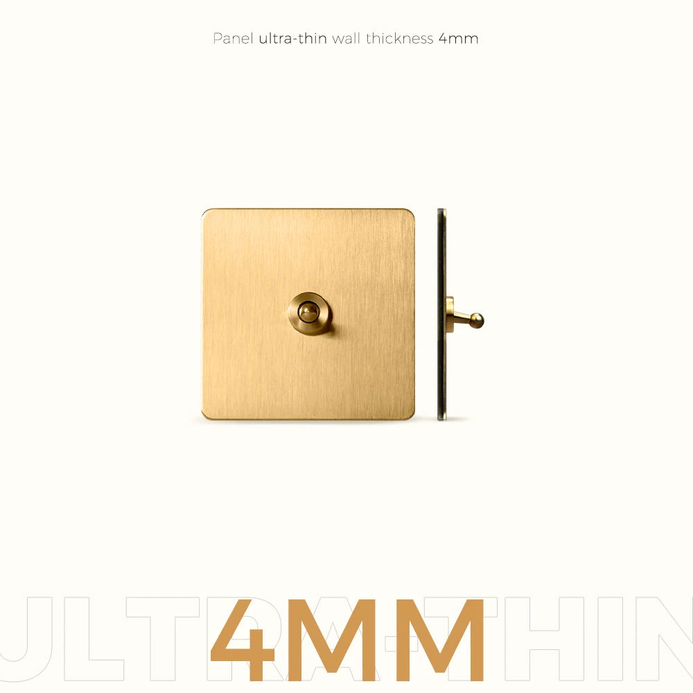 Prises et interrupteurs design à bascule en acier inoxydable doré effet brossé SXS12