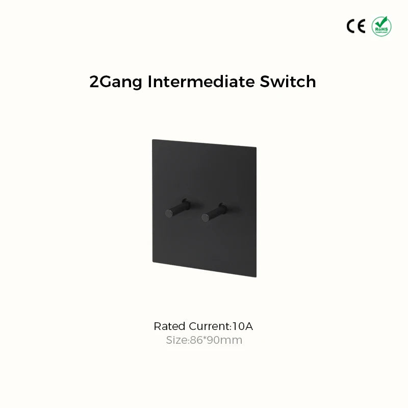 Prises et interrupteurs design minimaliste à bascule en acier inoxydable noir mat SVS13