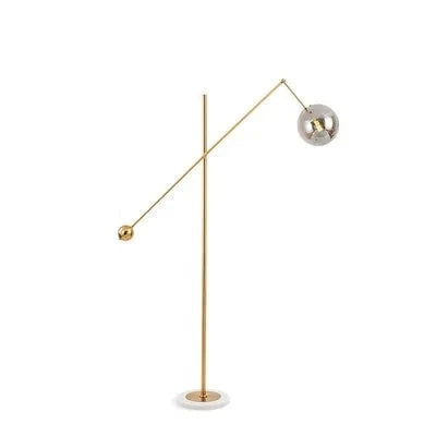 Lampadaire design moderne réglable en métal doré avec abat-jour en verre VERSO