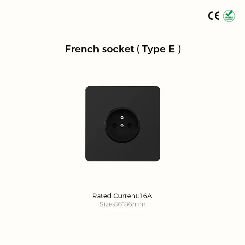 Prises et interrupteurs design minimaliste à bascule en acier inoxydable noir mat SVS-R13