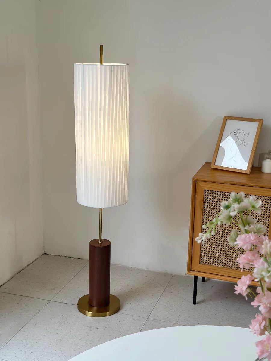 Lampadaire design, style japonais en métal avec abat-jour en tissu KOTO