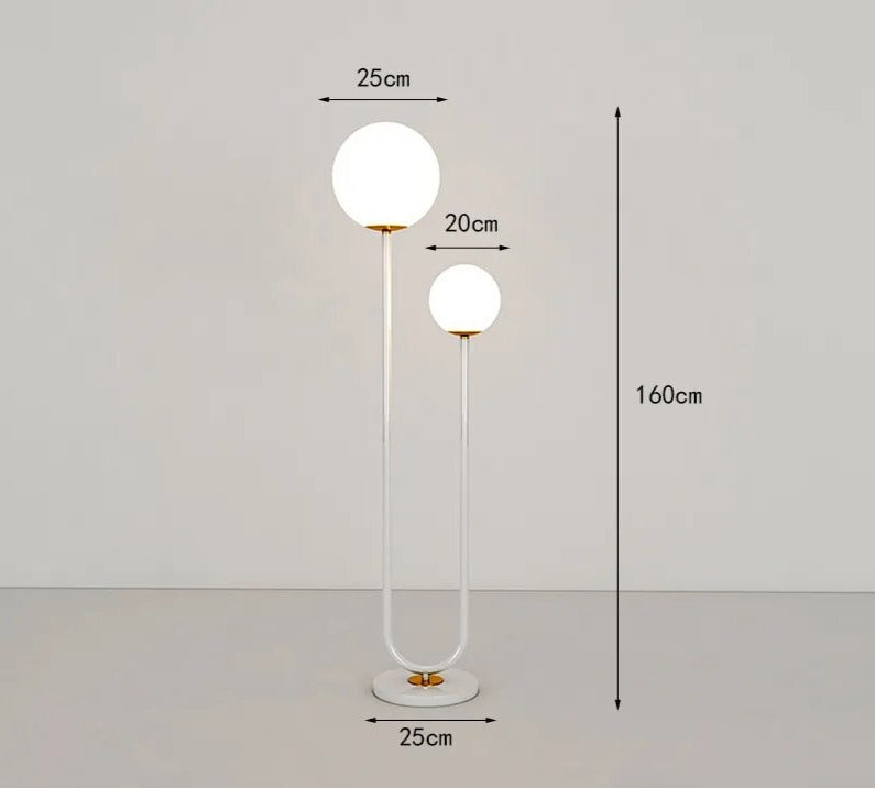 Lampadaire design LED en métal avec deux globes MILA