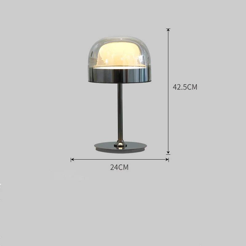 Lampe de table LED en métal et abat-jour en verre DIKYA