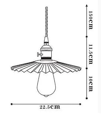 Suspension style vintage avec interrupteur en métal doré et verre ROSE