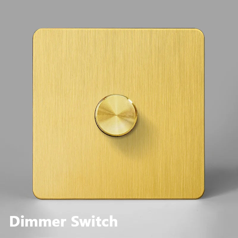 SXS12 Brushed Brass Sockets and Toggle Switches