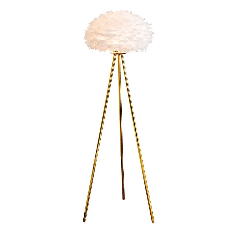 Lampadaire design en métal et plumes RISCH